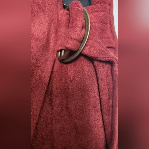 Luxurious Rust Wrap Faux Suede Skirt - Picture 2 of 7